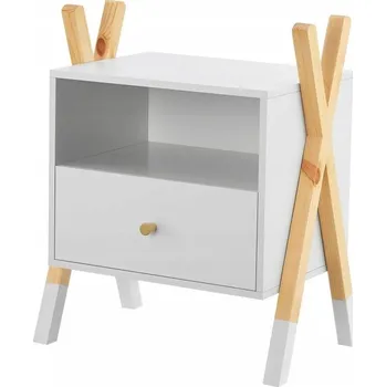 Noční stolek NOČNÍ STOLEK STOLEK SE 2 ZÁSUVKAMI DO LOŽNICE