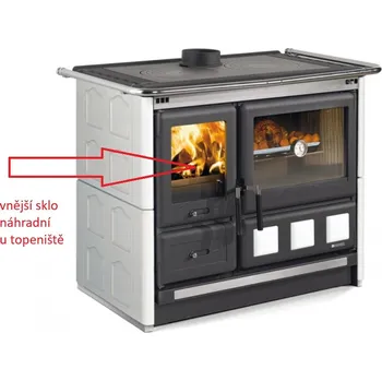 Krbová kamna La Nordica - náhradní vnější sklo do topeniště sporáku ROSA XXL, ROSA L, TERMOROSA XXL