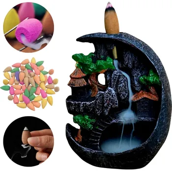 Aroma lampa Aromalampa Backflow Moon Měsíční kadidelnice + 36 vonných kuželů