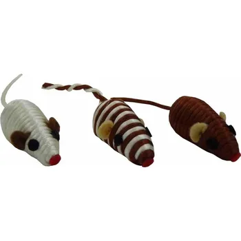 Hračka pro kočku Myška hnědá/zlatá chrastící 5 cm