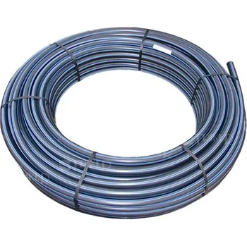 Vodovodní potrubí PEMD trubka metráž 32x4.4 PN12,5/25m 0.378kg/m VODA-černá/modrý pruh