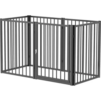 Bouda pro psa PawHut Venkovní ohrádka pro malé až střední psy, králíky, morčata, 76 cm vysoká, 8dílná ohrádka s dvířky, ocel, černá