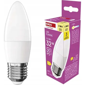Žárovka LED žárovka svíčka E27 2,5W 350lm 3000K teplá bílá EMOS ZQ4D11
