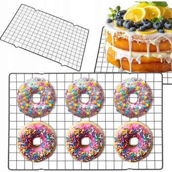 Obraz Mřížka na zdobení, mřížka na chlazení dortů a pečiva, kovový stojan