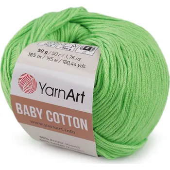 Příze Pletací příze Baby Cotton 50 g, střední, 29 (438) zelená sv.