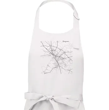 Kuchyňská zástěra Černobílá mapa Znojmo - Pánská zástěra na vaření - Univerzální velikost ( Bílá )