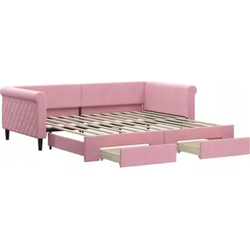 Pohovka Rozkládací pohovka s funkcí spaní, růžová, 229 x 110 x 68 cm