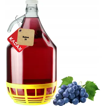 Sklenice DEMIŽON NA VÍNO 5L BALÓN DÁMA V KOŠI LÁHEV NA VÍNO BAŇKA + KOREK