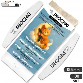 Jednorázové nádobí Vyměnitelné pilníky půlměsíc 155 mm, bílé, zrnitost 100, 50 ks - ThePilochki