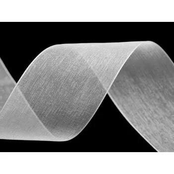 Stuha Monofilová stuha šíře 38 mm, střední, 1 (01) bílá