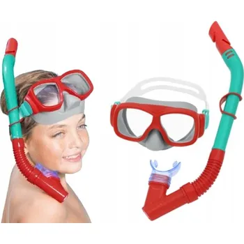 Potápěčské vybavení Bestway Sada Potápěčské Brýle a šnorchl pro šnorchlování ČERVENÁ 7+ 24032
