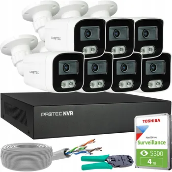 Bezpečnostní kamera Sada monitoringu 7 IP kamer 8MP PoE Mikrofon Detekce osob HDD