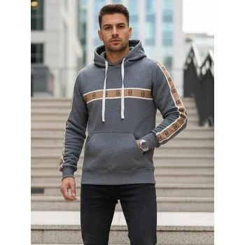 Pánská móda Dstreet Módní pánská mikina s kapucí s ozdobným lemováním