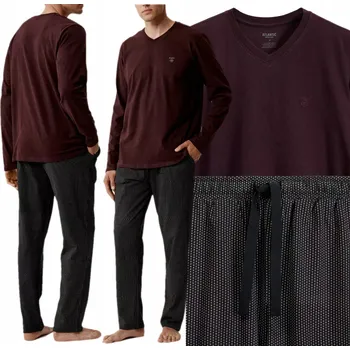 Pánské pyžamo ATLANTIC NMP-389 Pánské pyžamo teplákové 100% Bavlna Mikina + Kalhoty - XL