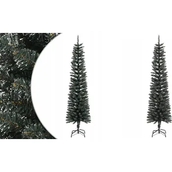 Vánoční stromek Zelený, umělý, štíhlý vánoční stromek se stojanem, 210 cm, PVC