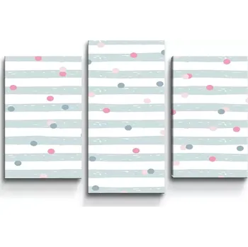 Obraz Sablio Obraz - 3-dílný Tečky a pruhy - 75x50 cm