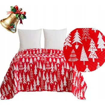Přehoz na lůžko Vánoční přehoz na postel 220x200 cm prošívaný - Vánoce