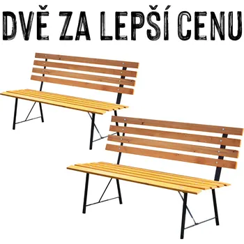 Zahradní lavice VÝHODNÁ SADA - 2x Venkovní lavička LANA