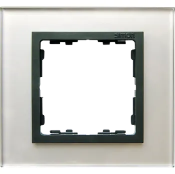 vypínač Rámeček 1 násobný, skleněný, Simon 82 Nature 82817-35, šedá / grafitová metalizovaná