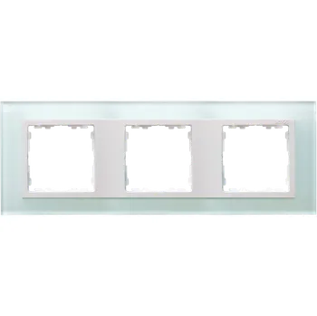 vypínač Rámeček 3 násobný, skleněný, Simon 82 Nature 82637-60, přírodní / bílá