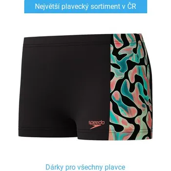 Chlapecké plavky Speedo Digital Allover Panel Aquashort Black / Green / Red 164cm