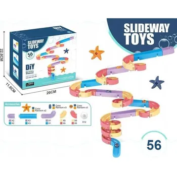 Hračka pro nejmenší Vodní skluzavka pro děti hračka do vany, 56 dílů, sestav si sám (DIY)