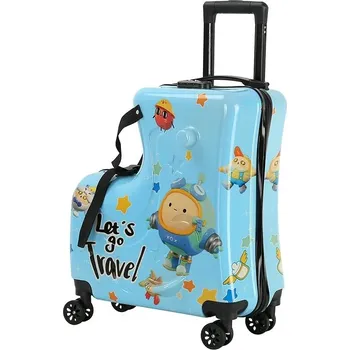 CESTOVNÍ KUFR PRO DĚTI NA KOLEČKÁCH PALUBNÍ ODRÁŽEDLO ZAVAZADLO NA KOLEČKÁCH VOZÍK