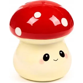Figurka Keramická pokladnička - Roztomilá houba - krásná muchomůrka