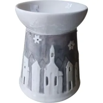 Aroma lampa Vánoční aromalampa domečky (Keramická aromalampa hnědá)