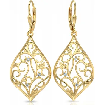 Náušnice Zlaté náušnice stříbro 925 visací prolamované pro ženu jako dárek