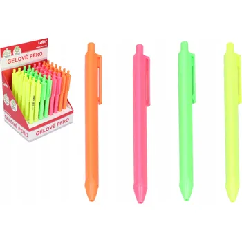 Sada gelových per 0,7mm - 48 ks, moderní design, modrý inkoust, 4 barvy. Vh