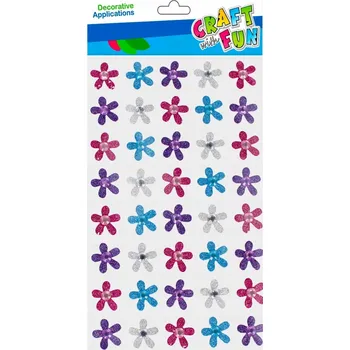 samolepka Samolepky Kytičky s třpytkami CRAFT WITH FUN 501872