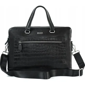 Solier taška na notebook pravá kůže se zvířecím vzorem