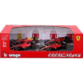 autíčko SADA MODELŮ FORMULE 1 Ferrari F1-75 SF-23 Leclerc Sainz 1:43 BBURAGO 18-36848