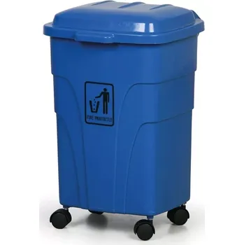 Odpadkový koš Pojízdný koš na tříděný odpad KORESA, 70 litrů, modrý