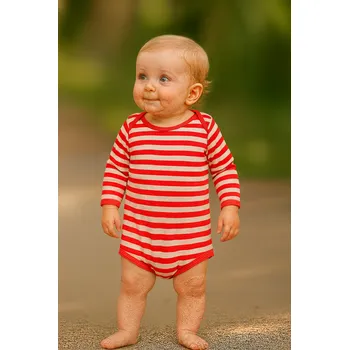 FARMERS® Dětské body BAMBUS, námořník Barva: Jasně červená - bílá, Velikost: 98