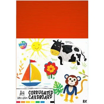 Barevný papír Vlnitá lepenka A4 Mix 8 barev | 8 listů