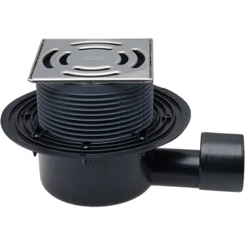 HL 5100 podlah.vpusť DN50/75 s ležatým odtokem a zápach.uzav.,nerez mřížka