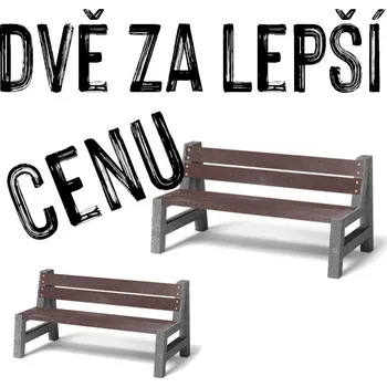 Zahradní lavice VÝHODNÁ SADA 2 ZA LEPŠÍ CENU - Venkovní lavička ZAŇA, recyklát