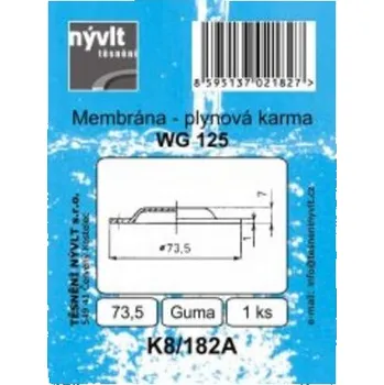 těsnění do plynové karmy K8/182A 73.5 WG 12