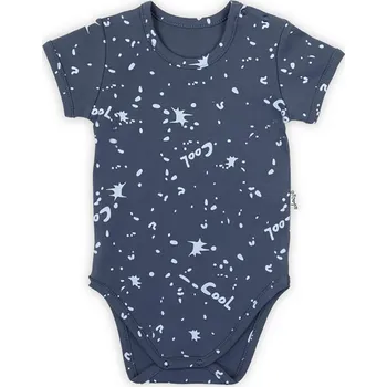 Kojenecké bavlněné body s krátkým rukávem Nicol Max Barva: Modrá, velikost: 86