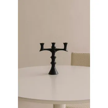 Svícen WOOOD Exclusive Finn svícen, kov, černý, 40 × 34 × 12 cm