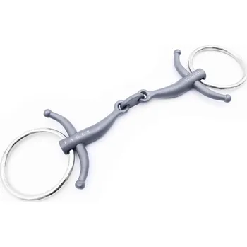 Udidlo pro koně Udidlo roubíkové dvakrát lomené Loose Rings Titanium Carl Fager 13,5 cm