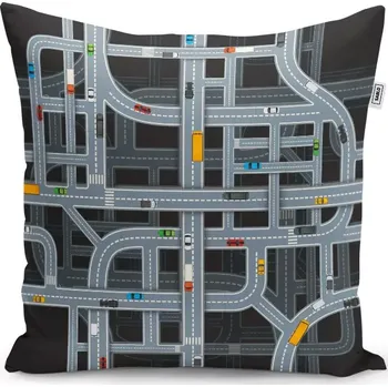 Polštář Sablio Polštář Dětská autodráha - 40x40 cm