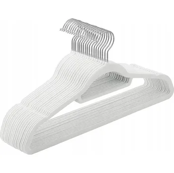 Věšák VĚŠÁKY NA OBLEČENÍ SAMETOVÉ ŠATNÍ VĚŠÁK SAMETOVÝ ŠEDÝ SADA 60x