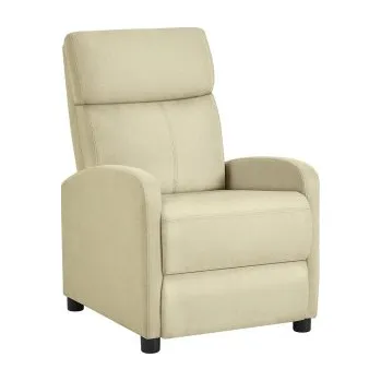 Křeslo Relaxační křeslo 614490 beige s nastavitelnou opěrkou nohou, béžové - B YAHEETECH