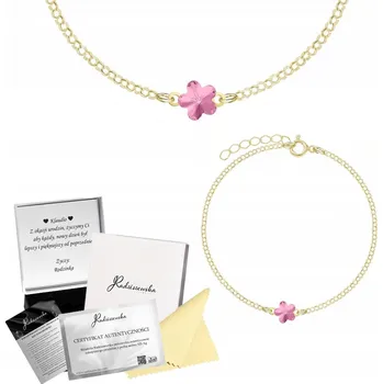 Náramek Pozlacený náramek s Kytičkou a věnováním