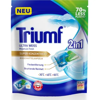 Prací prostředek TRIUMF Ultra Weiss prací Kapsle 18 kapslí