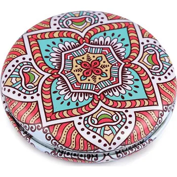 Kosmetické zrcátko Kosmetické zrcátko mandala, střední, 3 červená světlá