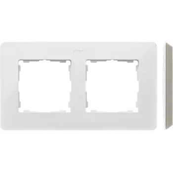 vypínač Rámeček 2 násobný, Simon 82 Detail Mono 8200620-029, bílá / teplá šedá